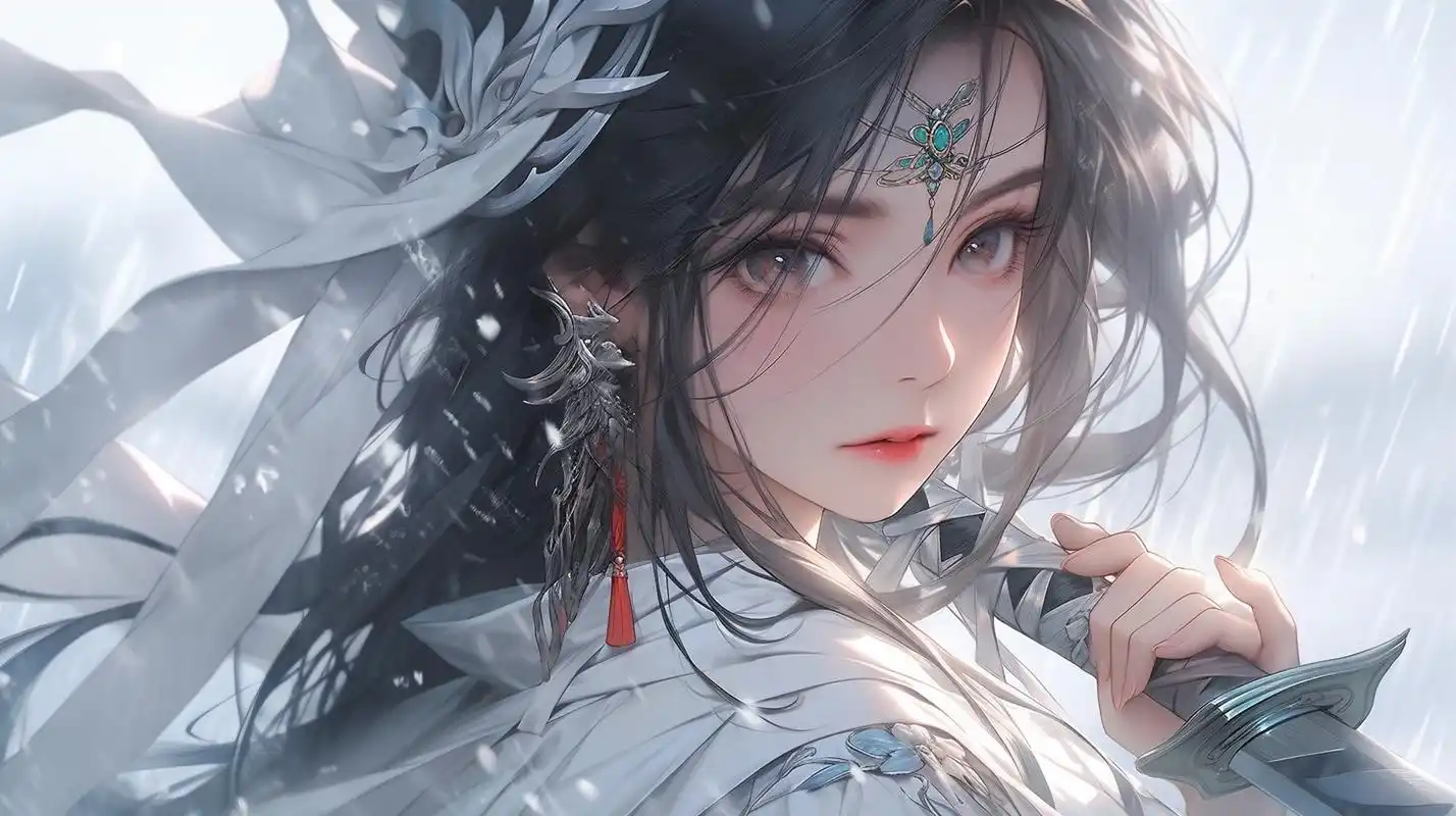 #电脑壁纸# #二次元美图# #美女# #二次元# #古风美女# 一人一剑,逆行