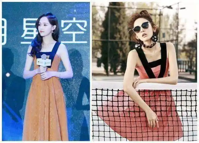 唐嫣和古力娜扎相差9岁不仅撞衫连造型都撞上了,气质差别还蛮大_显得