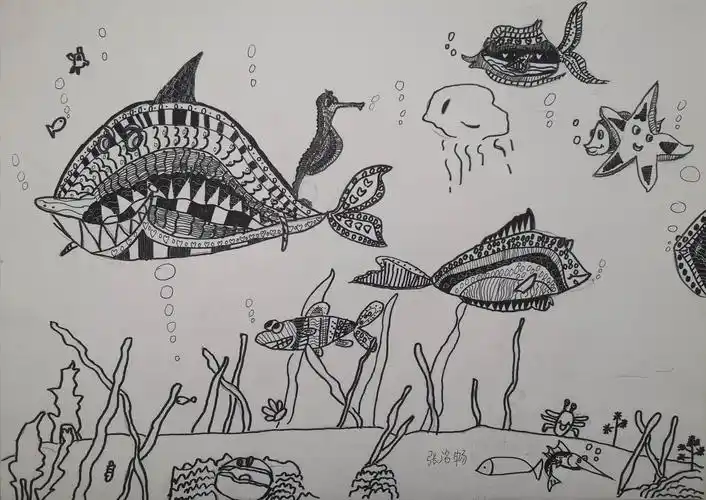 优彩少儿美术大师班第22轮《线描海底世界》