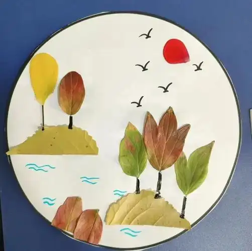 树叶贴画作品一等奖 树叶做的手工作品图片-皮皮百科