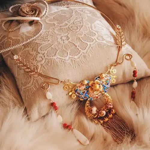 中国风中式古典古代古风璎珞项圈秀禾服项链古装汉服配饰婚礼饰品