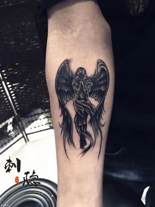 堕天使_纹身图案手稿图片_皮皮的纹身作品集