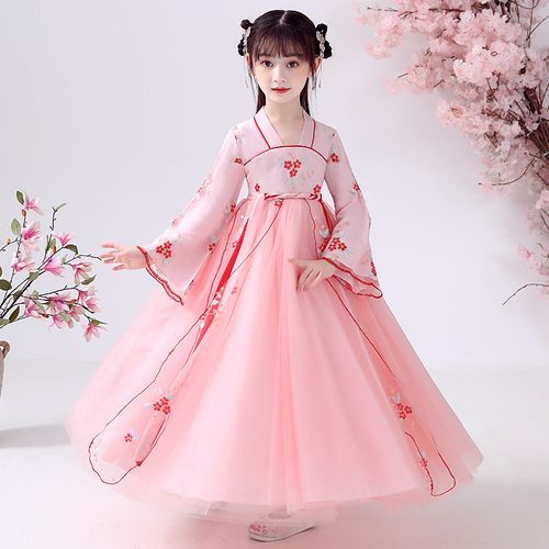 女童风古风汉服春装超仙连衣裙儿童装古装襦裙小女孩唐装春秋