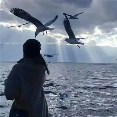 高清好看的蓝色系海边唯美女头图片 最新优质氛围感气质女头像_女生