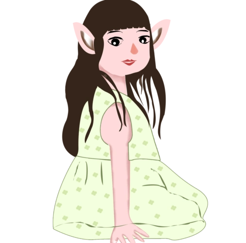 动漫大耳女孩元素设计