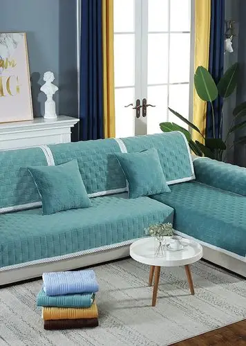 四季通用沙发套罩防滑全包毛绒沙发垫布艺北欧简约沙发垫冬季定做