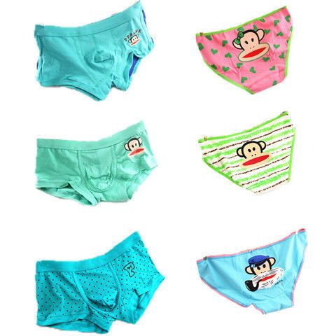 3/4条男士纯棉四角平角大嘴猴内裤可爱性感女士全棉三角卡通底裤