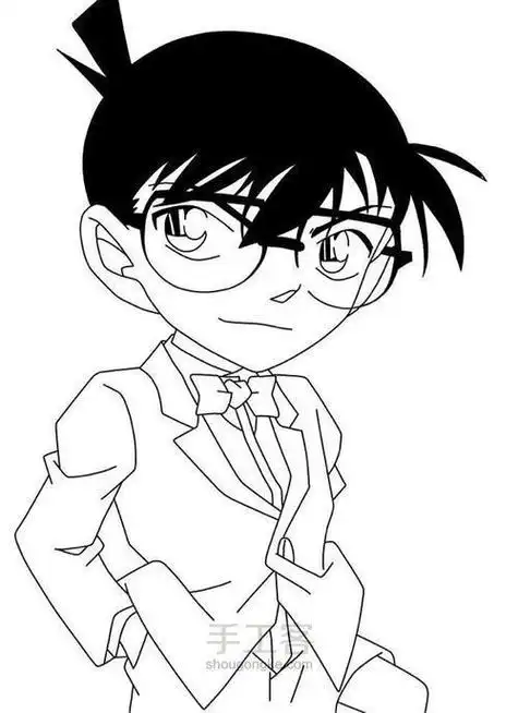 简笔画人物q版柯南柯南简笔画柯南简笔画帅气简单帅气柯南简笔画怎么