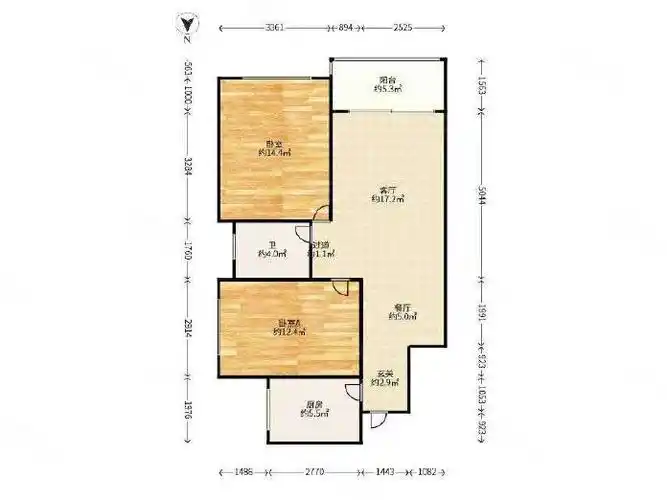 首租怡庐苑小区一期两室一厅包物业费停车方便