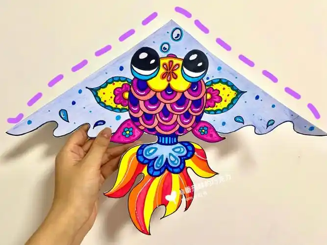 儿童画水彩风筝