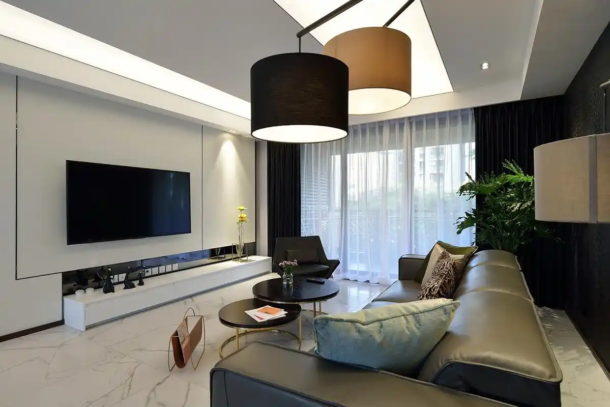 大户型简约现代风客厅装修效果图