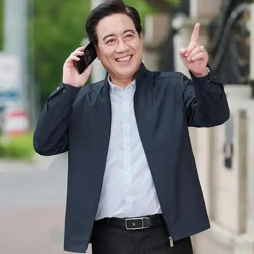 new lake中年男秋装外套中老年人夹克男士衣服休闲春秋冬男装上衣加绒