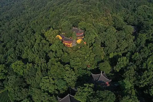 浙江杭州市西湖灵隐景区永福寺航拍