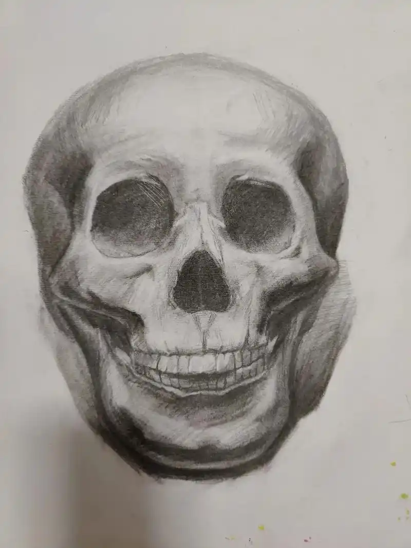 给糖就画骷髅头97#头部ct#貌似牙还有点多98#画完不敢 - 抖音