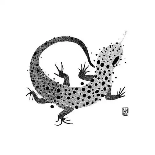 有意思的黑白小圆点动物插画