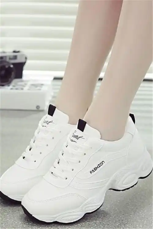 港风新款春季韩版学生白色厚底运动鞋女ins旅游百搭跑步波鞋