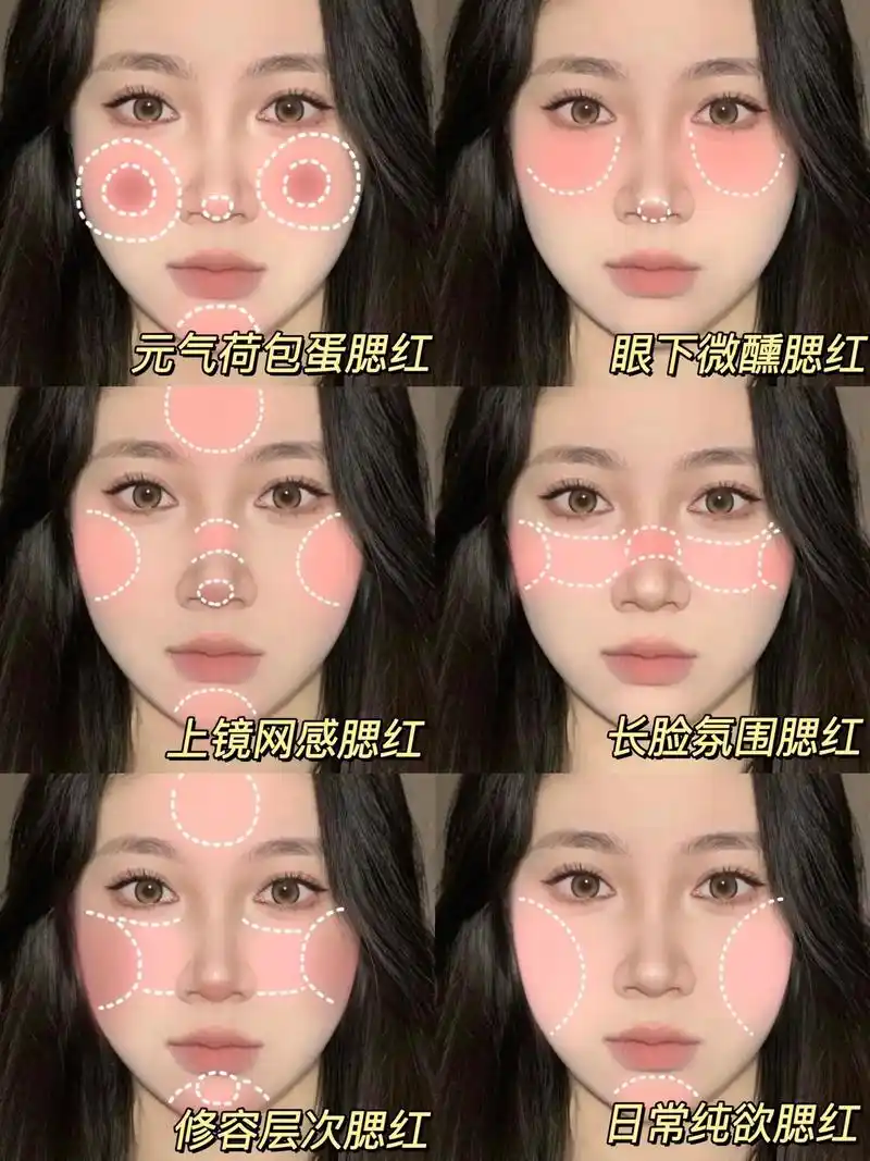 一张图看懂多种腮红打法新手可学73.