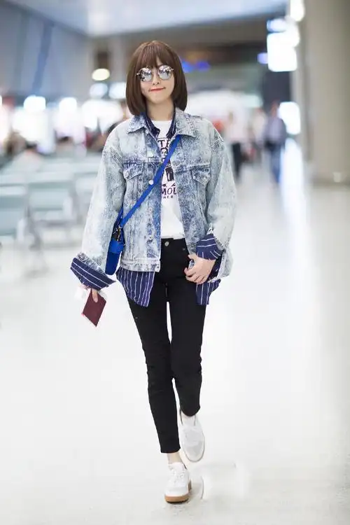 唐嫣图片:机场短发唐嫣有点酷[7/9]_明星_美桌网