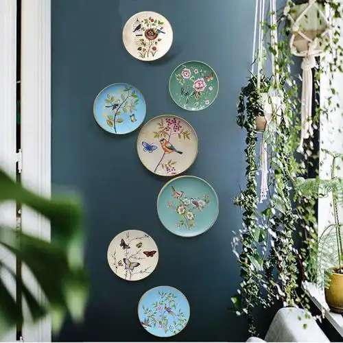 陶瓷挂盘壁式饰品 欧式挂碟陶瓷盘 法式壁饰墙挂件艺术装饰盘