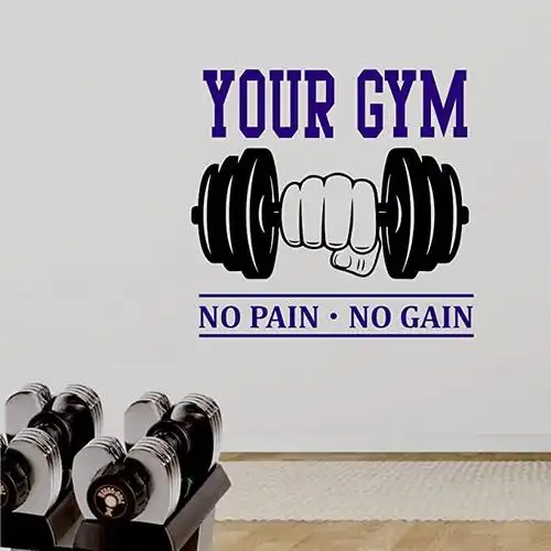 uilmniy 运动健身房墙贴艺术可移除健身无痛无增益励志名言墙贴*生活
