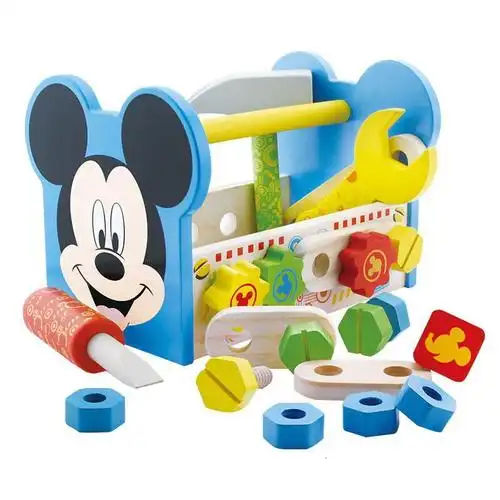 迪士尼儿童拼装积木玩具23岁4宝宝大颗粒螺母组合米奇工具箱米奇工具