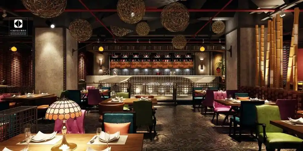 慢镜头音乐餐厅 森林漫步,kd商业,重庆别墅装修,kd室内设计事务所