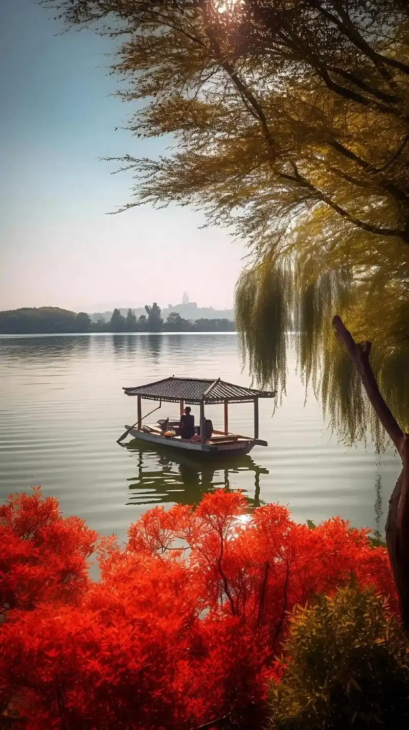 西湖风景美如画.杭州西湖被誉为人间天堂,其美景闻名世界.这里 - 抖音