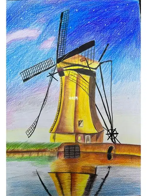 彩铅画风景画临摹