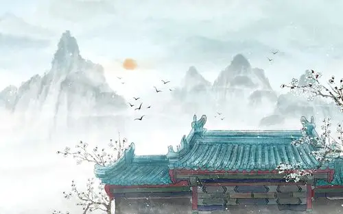 素材4k古风水墨春天视频背景水墨春天背景春天4k中国风水墨山水浅水