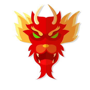 红色矢量狮子头面具