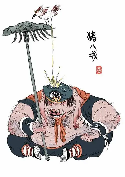 uu-花瓣网|陪你做生活的设计师 | 西游人物——猪八戒 by:damon耗子