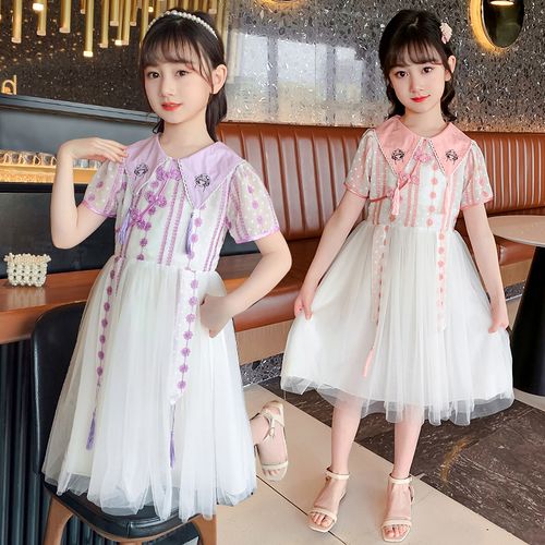 女童夏季8岁裙子纱裙公主旗袍夏装古装时髦连衣裙