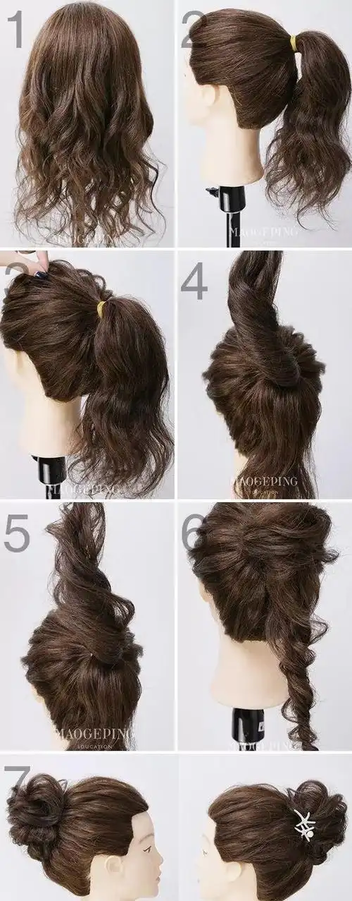 新娘盘发教程简单好看,简单又好看的新娘盘发图6