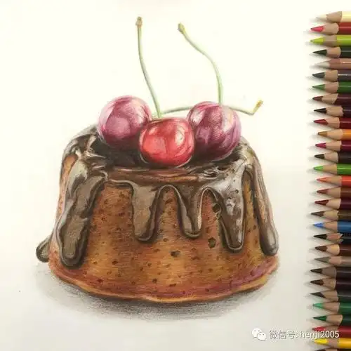 痕迹艺术微课堂彩铅蛋糕