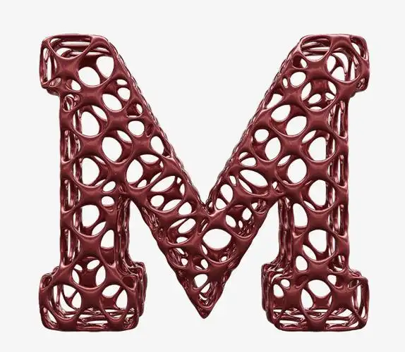 创意棕色镂空字母m