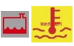 第一个冷却液不足,第二个发动机温度过高 不过第二个也可以表示成