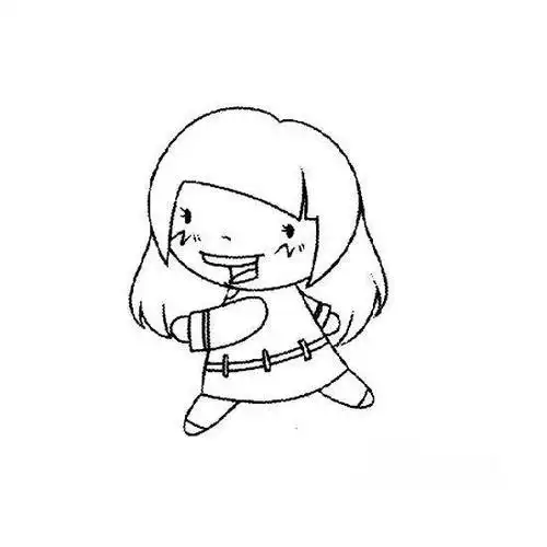 小女孩侧身简笔画可爱