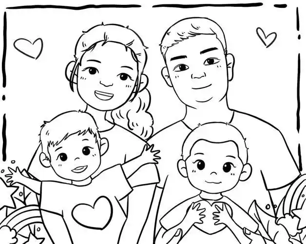 全家福|照片绘画全家福绘画简笔画画家幸福一家全家福人文绘画
