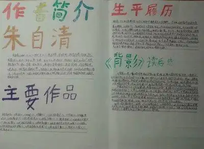 透过背影看朱自清手抄报手抄报简单又好看