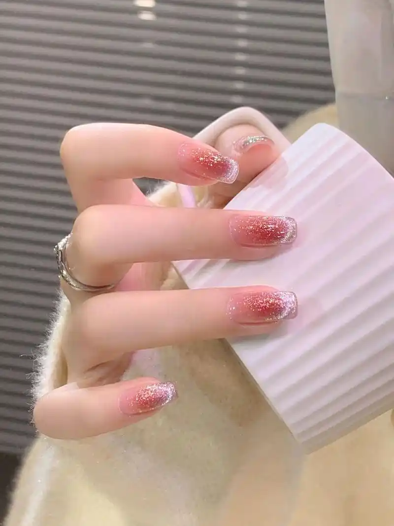 夏日显白绿色美甲 腮红法式猫眼 紫色法式美甲 超有氛围感 奶酪黄色真