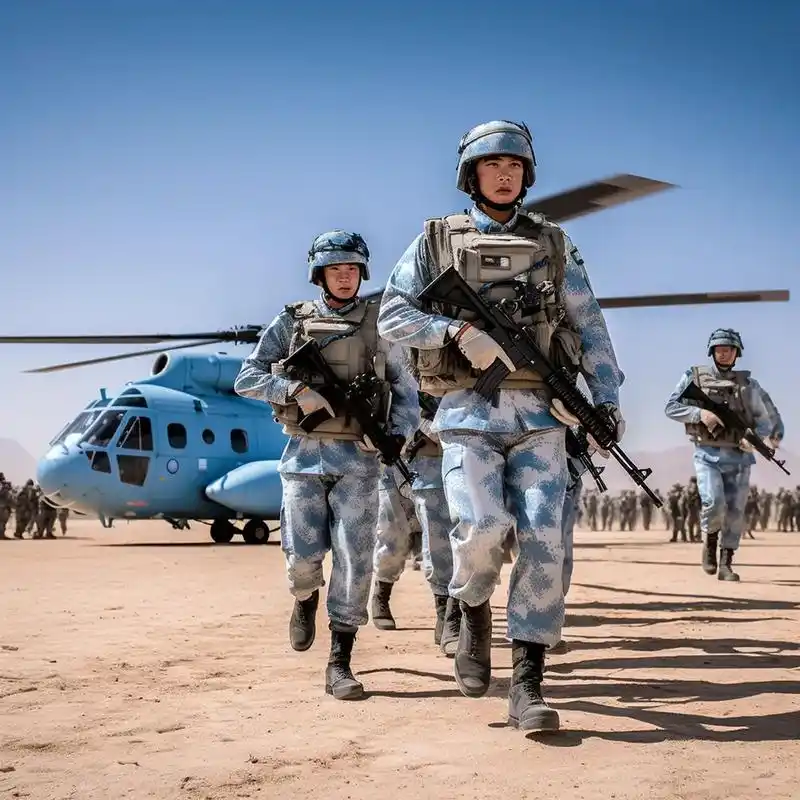 中国维和部队执勤.#ai绘画生成 - 抖音