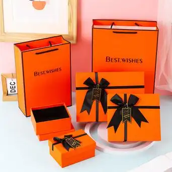 高档礼盒空盒批发 大号红色礼品盒橙色520情人节生日