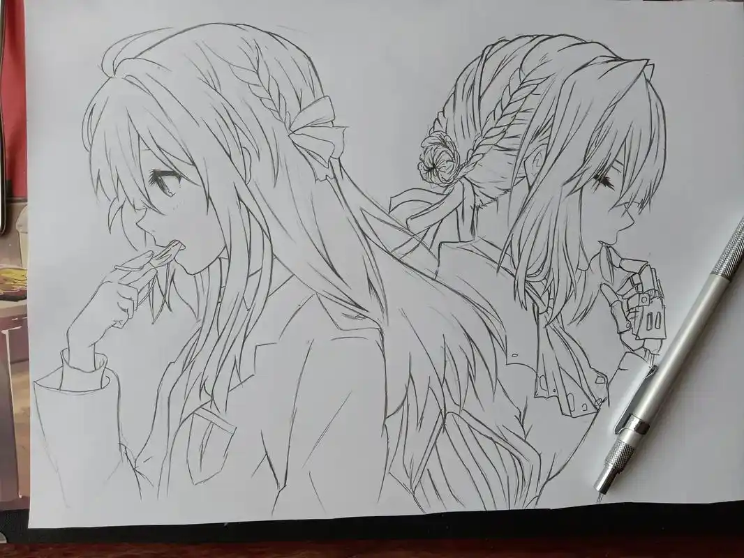 这应该是我目前最好的一张线稿了#薇尔莉特 #手绘  - 抖音