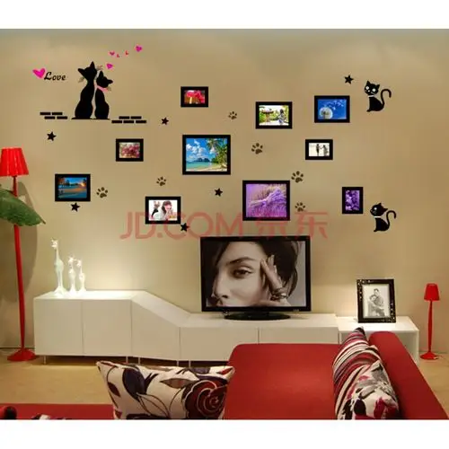 贴婚房房间卧室床头墙壁装饰恩爱相片背景墙纸贴恋爱相册温馨海报贴画