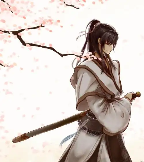 求古风男子(公子)看天的图片.手中可拿剑或扇子.