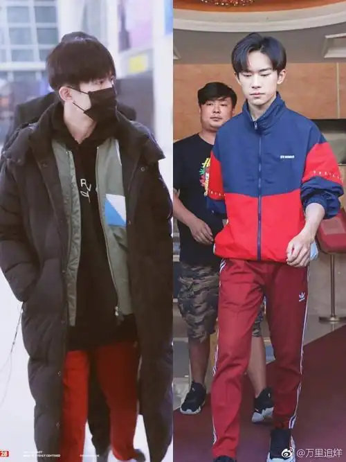 易烊千玺红色裤子小合集,是活力四射的宝贝