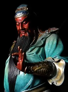 景德镇雕塑陶瓷关公像单刀赴会武财神关二爷瓷像站立关羽神像摆件￥10