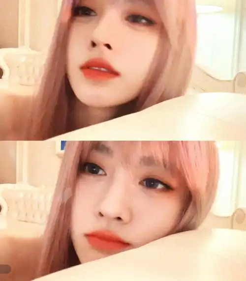 鞠婧祎粉色假发造型