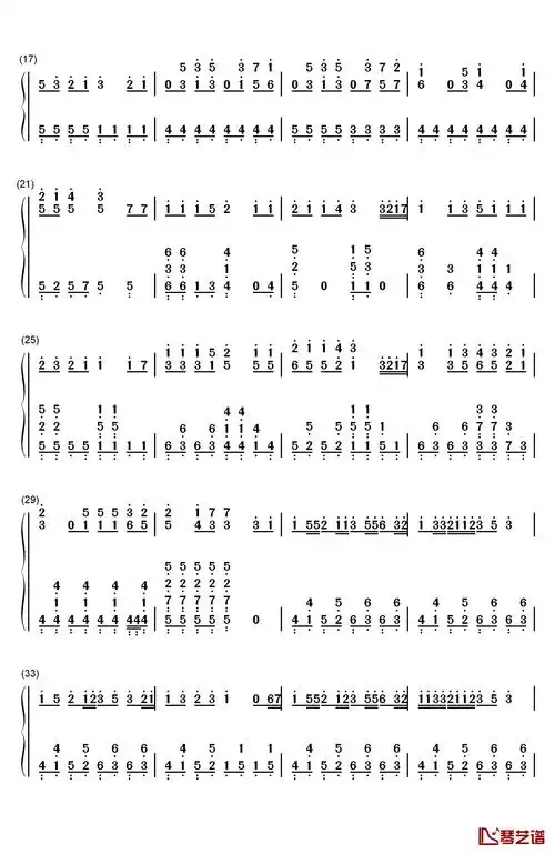 ウミユリ海底譚钢琴简谱-数字双手-初音ミク2