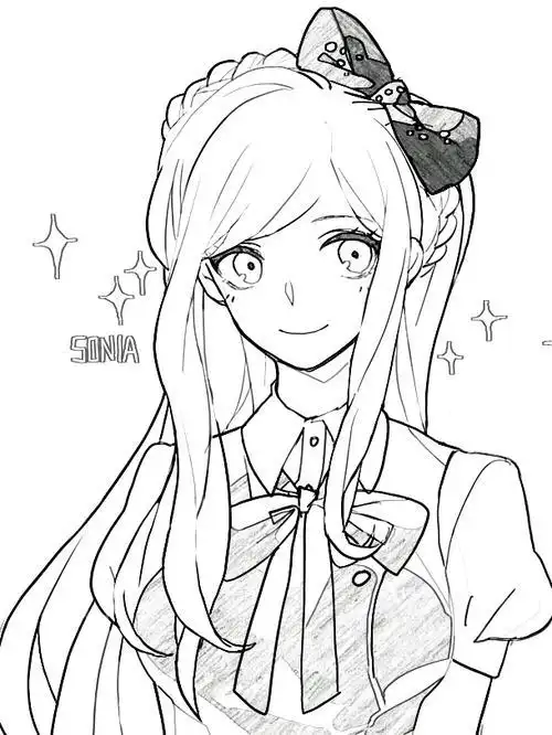 二次元少女唯美简笔画